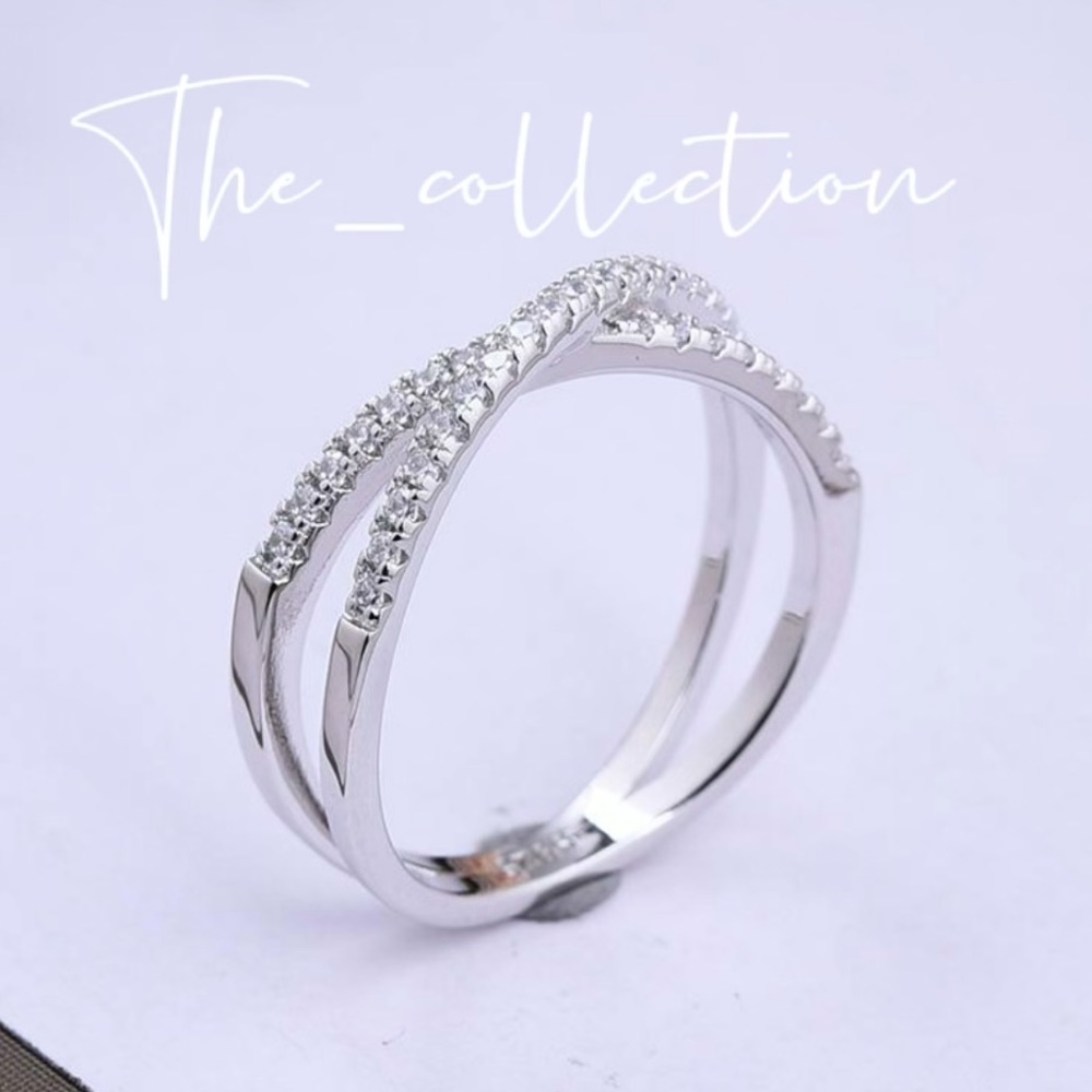 CRISS CROSS X WEDDING BAND IN STERLING SILVER - Picture 3 of 4